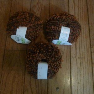 3 Balls Trendsetter Othello Alpaca Wool Blend Yarn - Color 6 'Copper' 44 yds ea